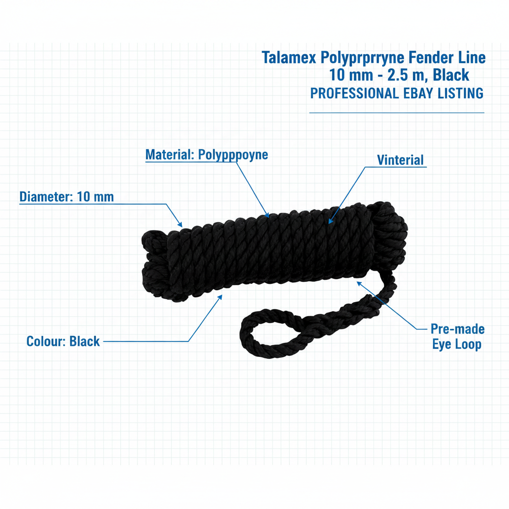Talamex Fenderline Fenderline Fenderline Black 10 mm Floating | 4Boats - Technical specification image 2