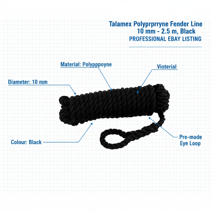 Talamex Fenderline Fenderline Fenderline Black 10 mm Floating | 4Boats - Technical specification image 2