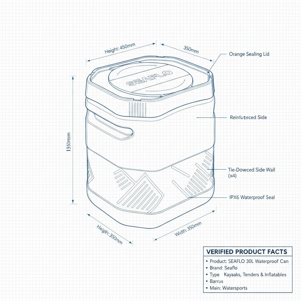 Seaflo Waterproof Storage Can 30L – Waterproof U - Technical specification image 2