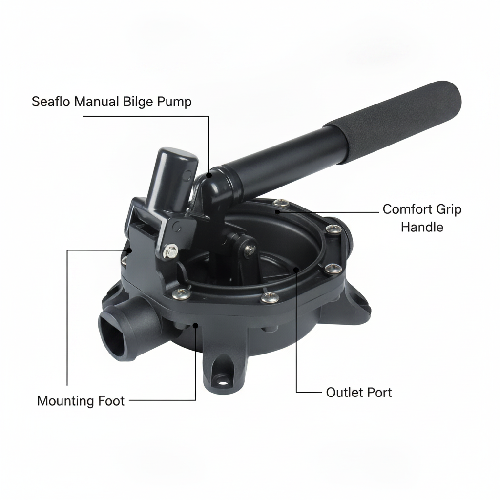 Seaflo Manual Aluminium Bilge Pump Handle DHAG7 | 4Boats - Technical specification image 2