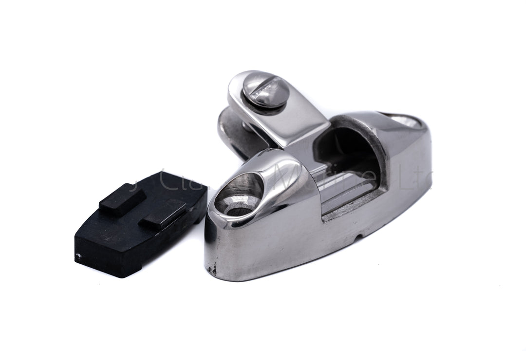 Deck hinge bimini fitting universal pivot hinge with rubber base - 4Boats