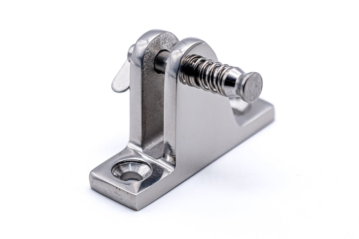 Deck hinge fitting 81 degree angled with quick release drop nose pin - 4Boats