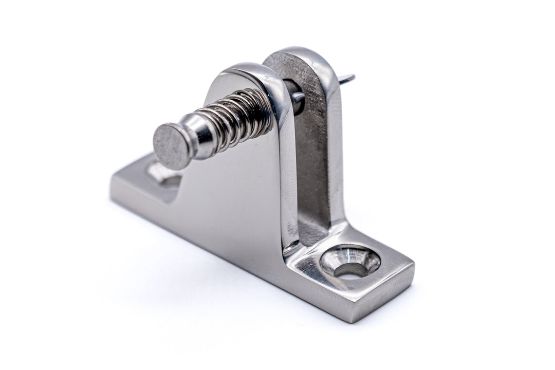 Deck hinge fitting 81 degree angled with quick release drop nose pin - 4Boats