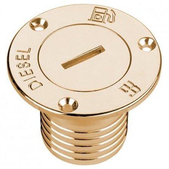 "DIESEL" deck filler with hose connector Polished brass - 4Boats