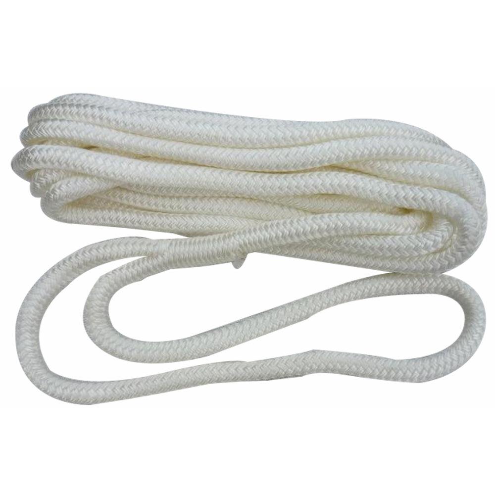 Dockline Braid on Braid - 12mm x 10m - White - 4Boats