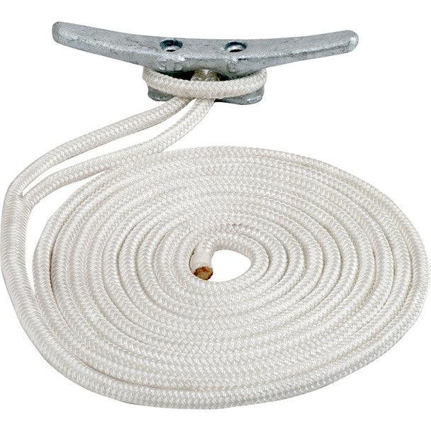 Dockline Braid on Braid - 14mm x 15m - White - 4Boats