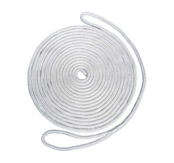 Dockline Braid on Braid - 14mm x 15m - White - 4Boats