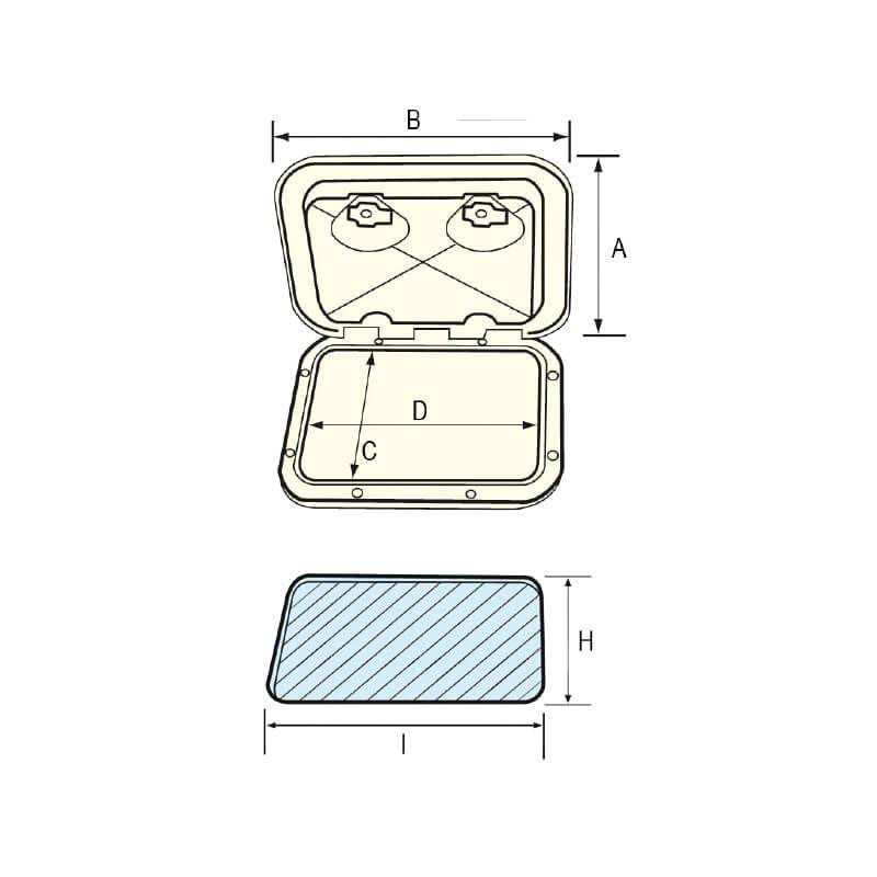 Door for TOP LINE Storage Gas Container, White, 370x390mm, Interr. Gasket - 4Boats