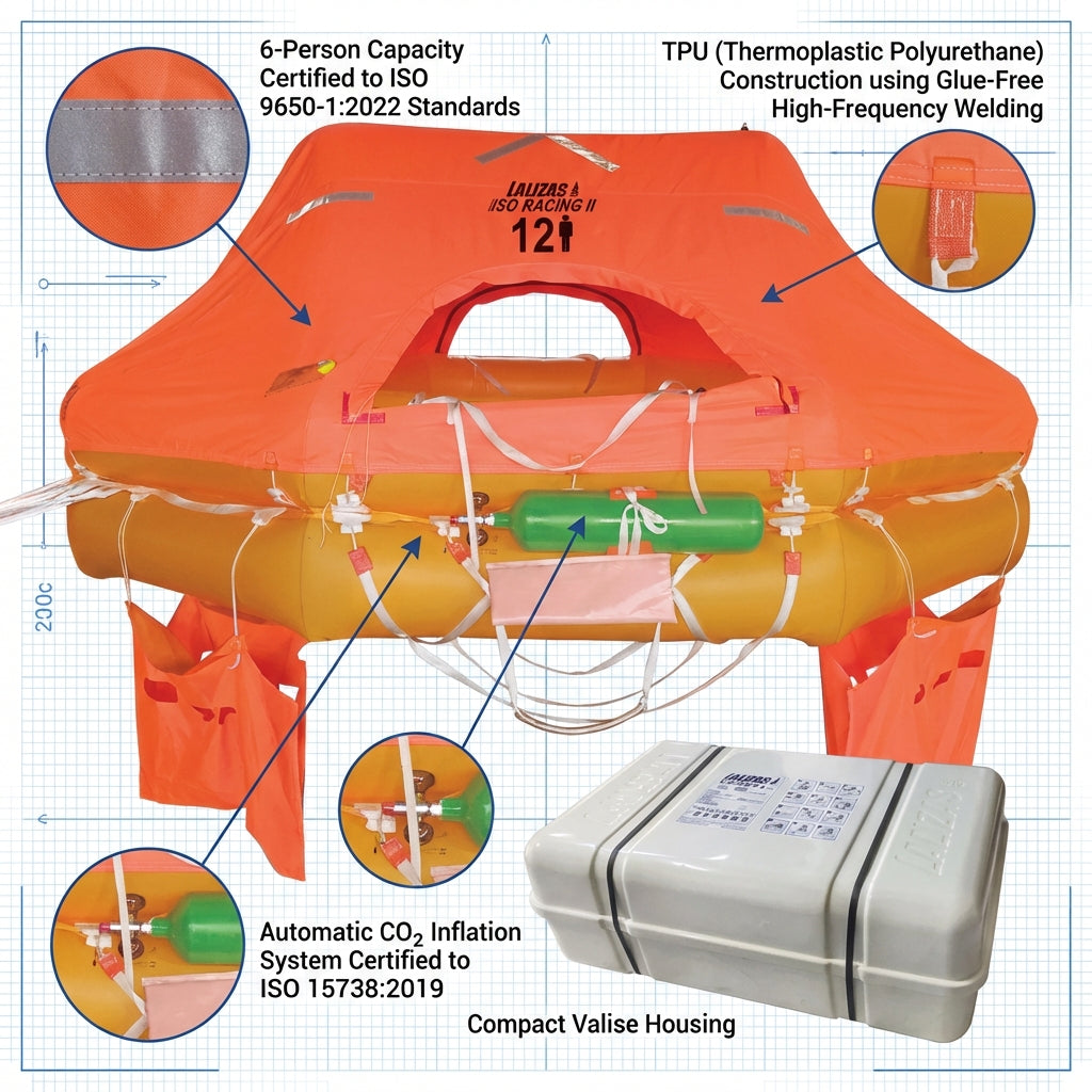 Lalizas ISO Racing II 6-Person Liferaft Valise ISO 9650-1:2 - SKU 75557
