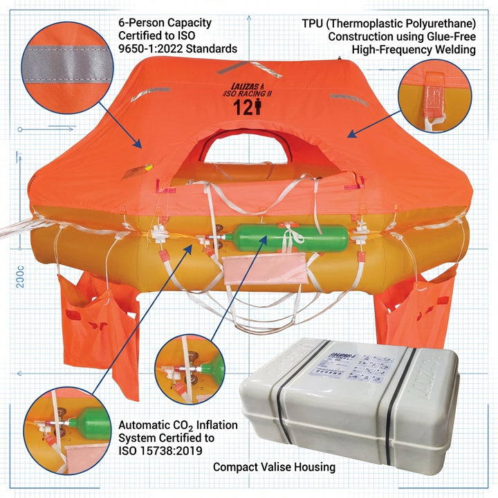 Lalizas ISO Racing II 6-Person Liferaft Valise ISO 9650-1:2 - SKU 75557