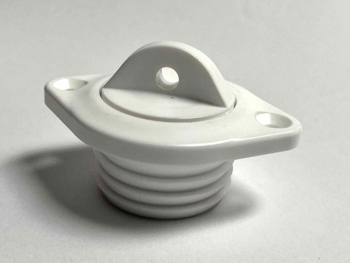 Drain Socket w/Plug, Oval, Plain, 48x36mm, White - 4Boats