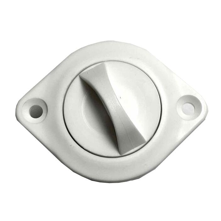 Drain Socket w/Plug, Oval, Plain, 48x36mm, White - 4Boats