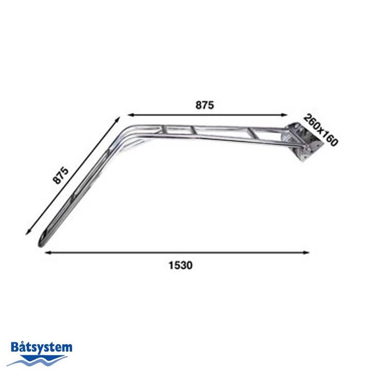 Båtsystem 14-DV32 Stainless Steel Davit Arm – Straight Stern (100 kg) | 316 Polished Marine Grade