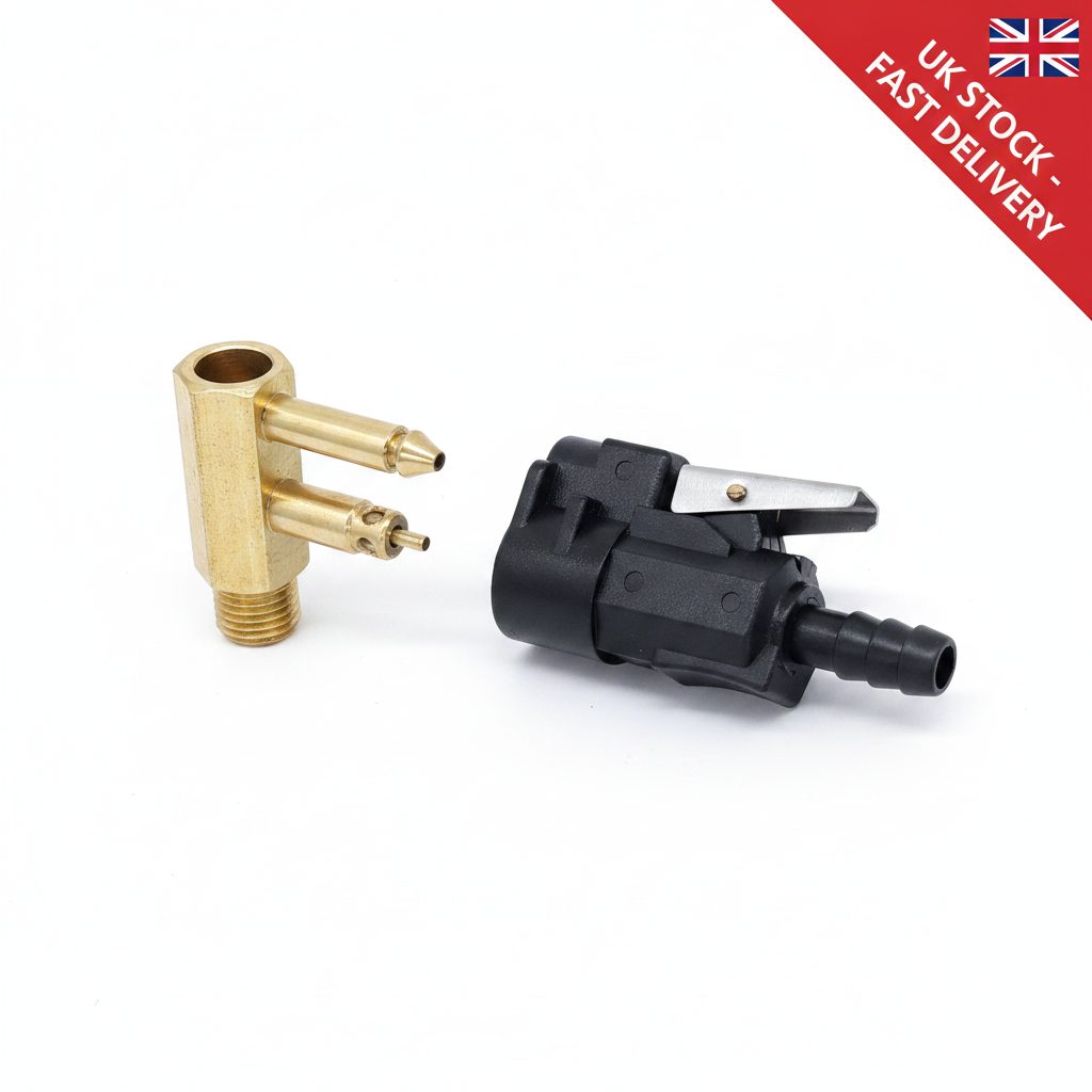 Kit Fuel Line Tank End Fitting 5/16 Quick Release Connector for Mercury Outboard - UK Stock image 1