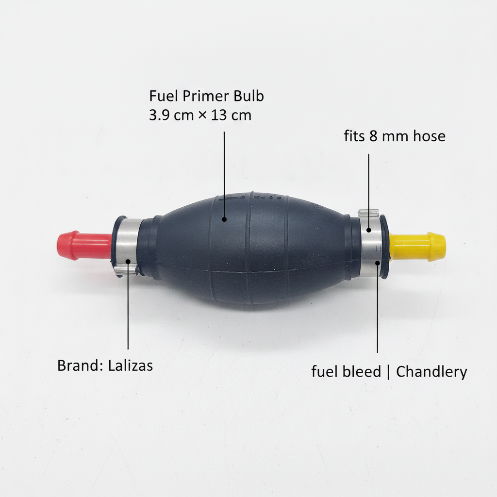 Fuel Primer Bulb 3.9 cm × 13 cm (fits 8 mm hose) | 4Boats - UK Stock image 1