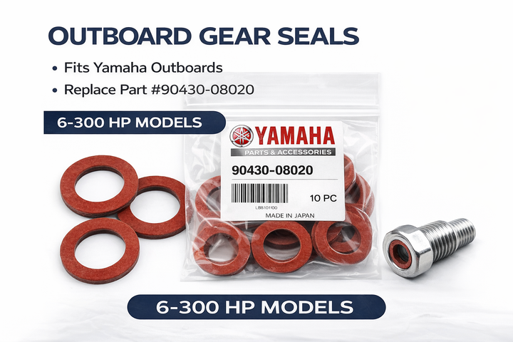 4x Yamaha Outboard Gear Case Oil Drain Washer Seals 6-300HP 90430-08020 Gasket