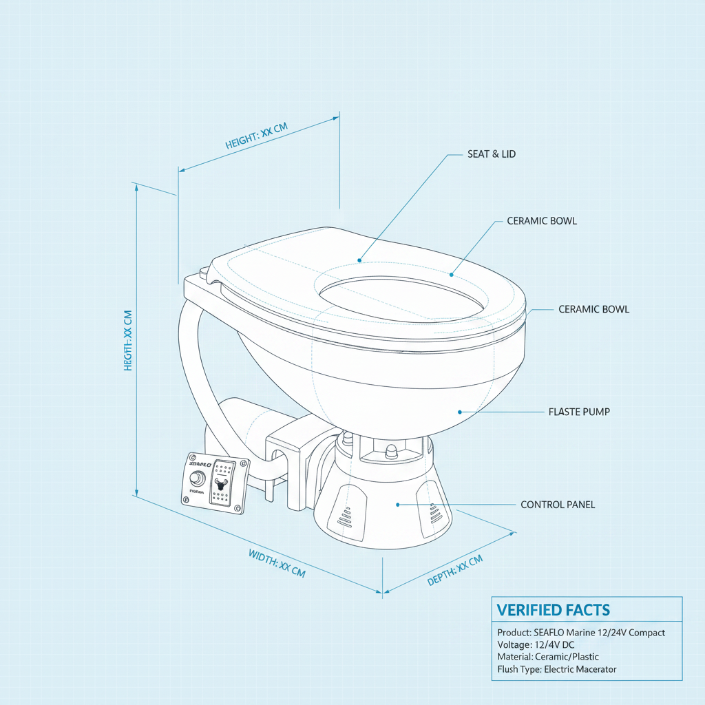 SEAFLO  Marine 12/24V Compact Electric Marine To | 4Boats - Technical specification image 3