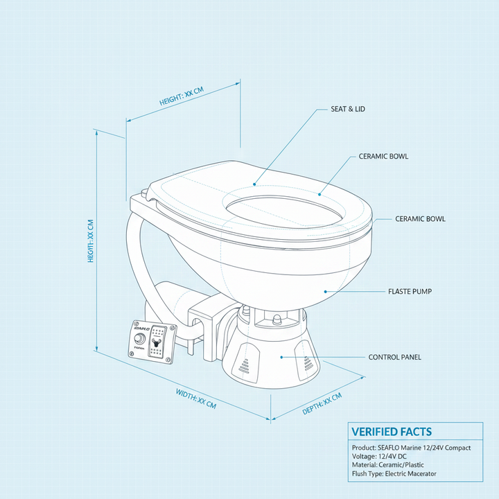 SEAFLO  Marine 12/24V Compact Electric Marine To | 4Boats - Technical specification image 3