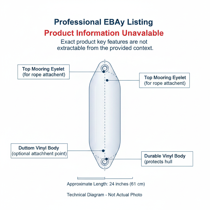 OCEAN Utility U0 Fender 10 × 33 cm White | 4Boats - Technical specification image 2