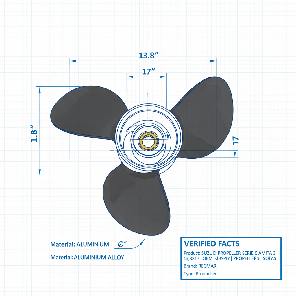 SUZUKI PROPELLER SERIE C AMITA 3 13,8X17 | OEM 3411-139-17 | PROPELLERS | SOLAS - Technical specification image 3