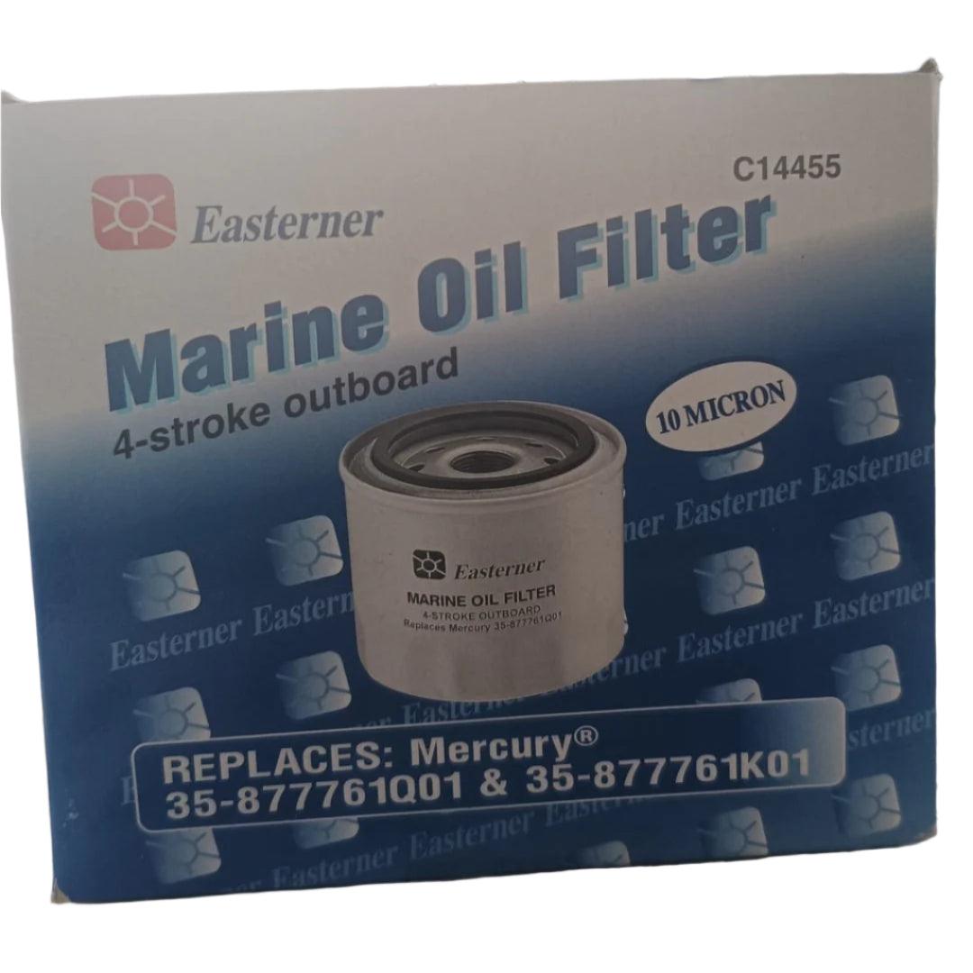 Easterner Marine Oil Filter for 4-stroke outboard with 10-micron filtration, replaces 35-877761Q01 oil filter replacement