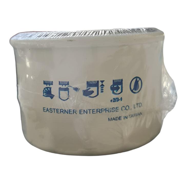Marine oil filter Suzuki 16510-87J00 in protective packaging for easy installation on Suzuki marine engines