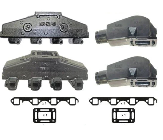 Manifold & 8" Riser Set for Mercruiser V8 Dry Joint, 865735A02, 864591T02
