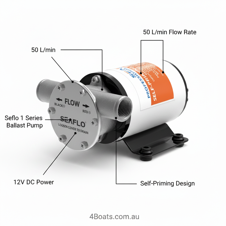 Seaflo 1 Series Ballast Pump 12V — 50 L/min | 4Boats - Technical specification image 2
