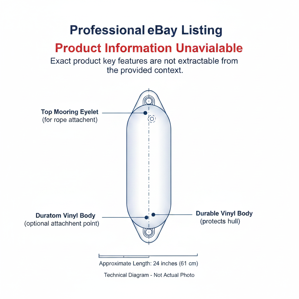 OCEAN Utility U0 Fender 10 × 33 cm White | 4Boats - Technical specification image 3