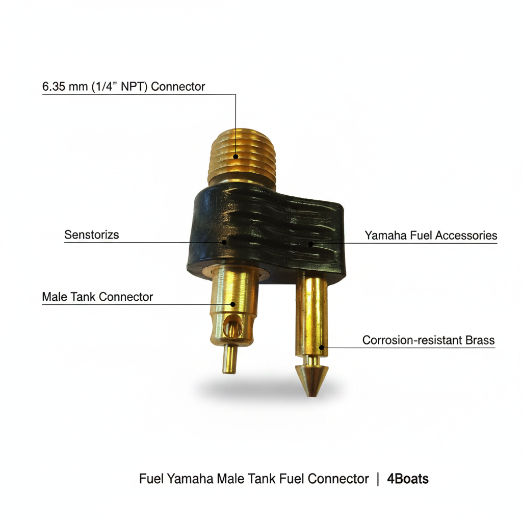 Fuel Yamaha Male Tank Fuel Connector, 6.35 mm (1/4\" NPT) | 4Boats - Technical specification image 2