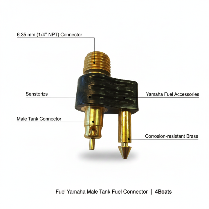 Fuel Yamaha Male Tank Fuel Connector, 6.35 mm (1/4\" NPT) | 4Boats - Technical specification image 2