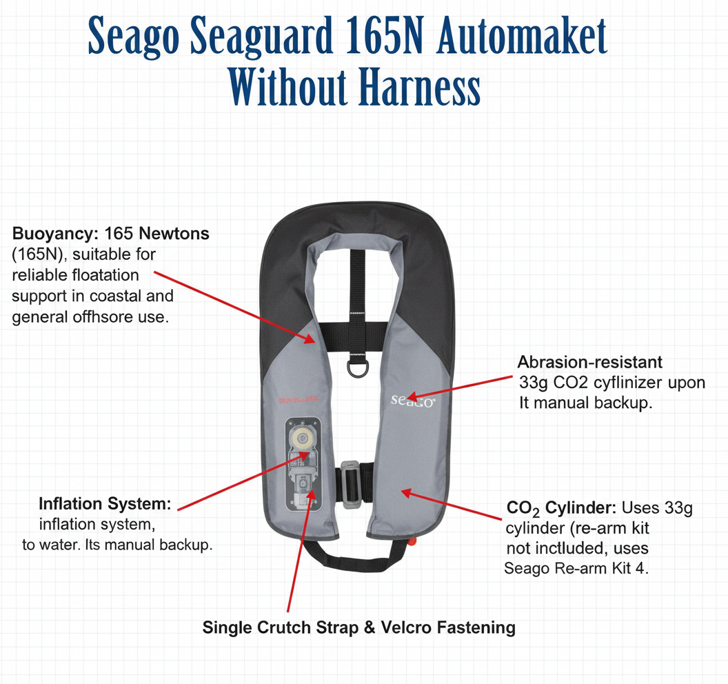 Seago Seaguard Seaguard Seaguard 165N Automatic Lifejacket Wi | 4Boats - Technical specification image 3