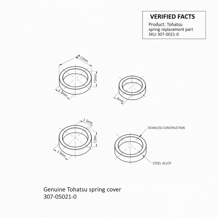 Genuine Tohatsu spring cover replacement part SKU 307-05021-0 - Technical specification image 3