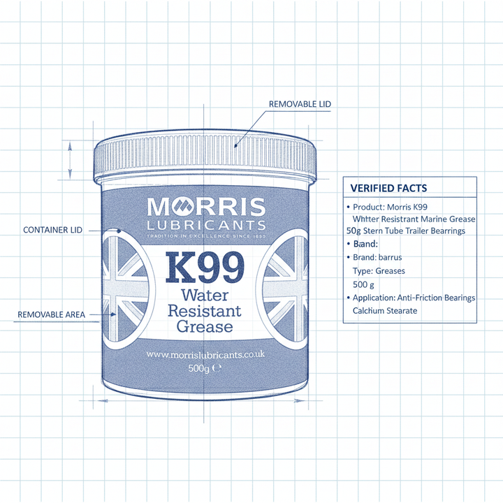 Morris K99 Water Resistant Marine Grease 500g Stern Tube Trailer Bearings - Technical specification image 3