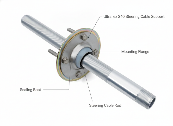 Ultraflex S40 Steering Cable Support - Technical specification image 2