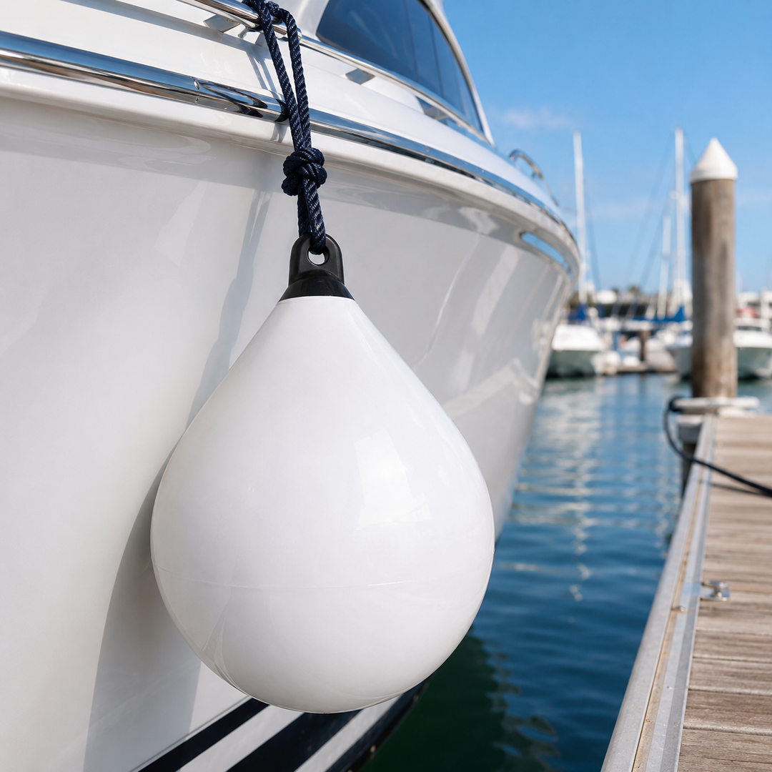 2 x Majoni Round Boat Fender Small 35 x 48cm Buoy Twin Pack Marine 17-3020