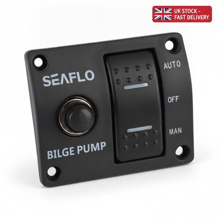 SEAFLO Bilge 3‑Way Switch Panel 12V/24V SFSP-015 | 4Boats - UK Stock image 1