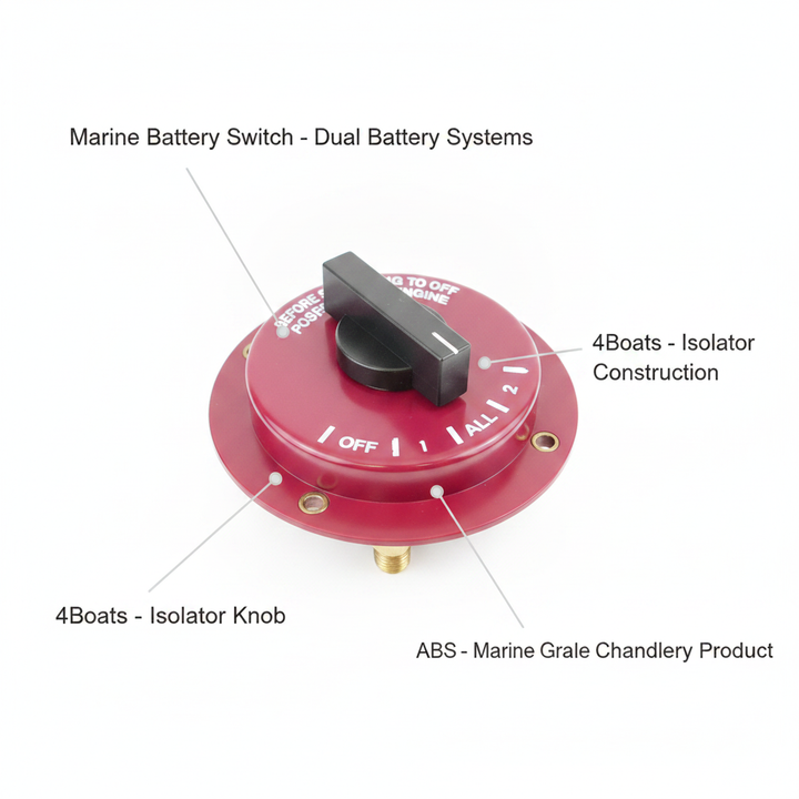 Marine Battery Switch – Rated 100A Continuous at 12V | 4Boats - Technical specification image 2