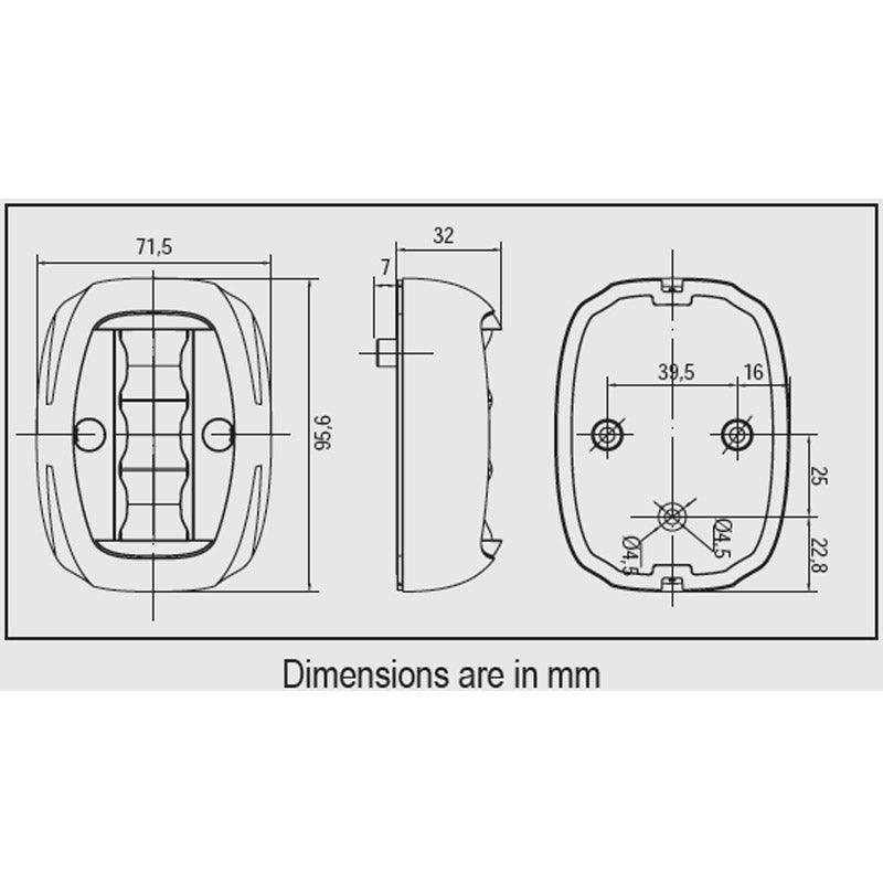 FOS LED 20 Navigation Lights Stern Light Side Mount White Housing - 4Boats