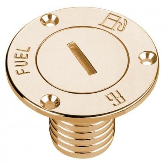 "FUEL" deck filler with hose connector Polished brass - 4Boats