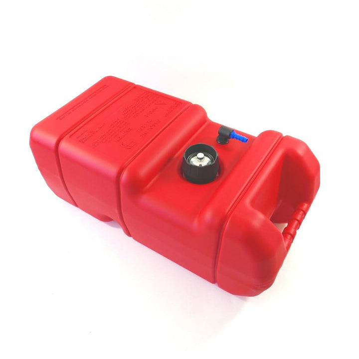 MidMarine Red Portable Fuel Tank with Safety Cap and Easy Grip Handles for Boats
