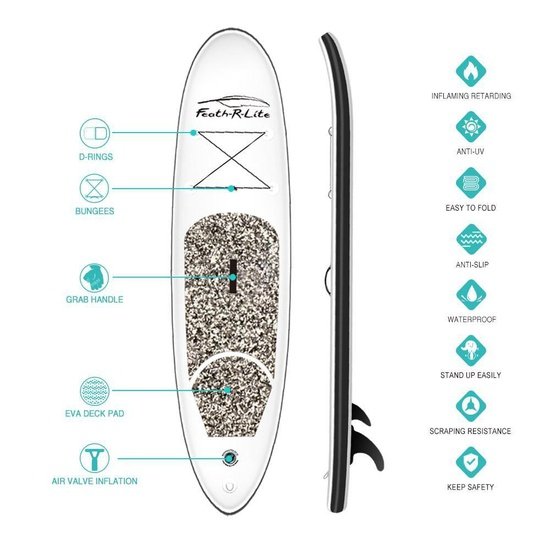 Funwater 10ft All Round Inflatable Paddleboard / SUP kit - Grey - 4Boats