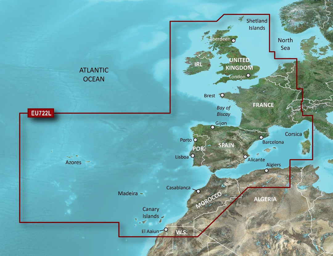 Garmin BlueChart G3 Vision Large Area - VEU722L Europe Atlantic Coast - 4Boats