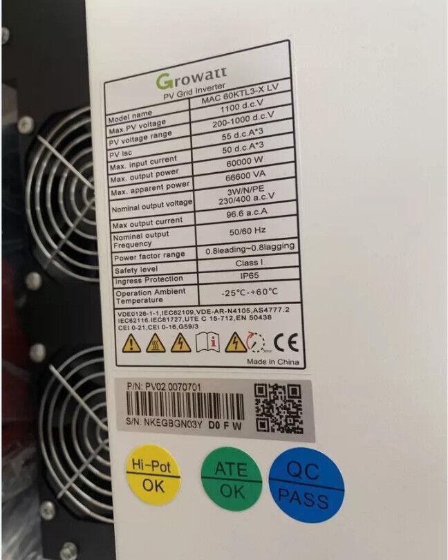 Growatt 70 KTL3 Three Phase Inverter - 6 MPPT - 4Boats