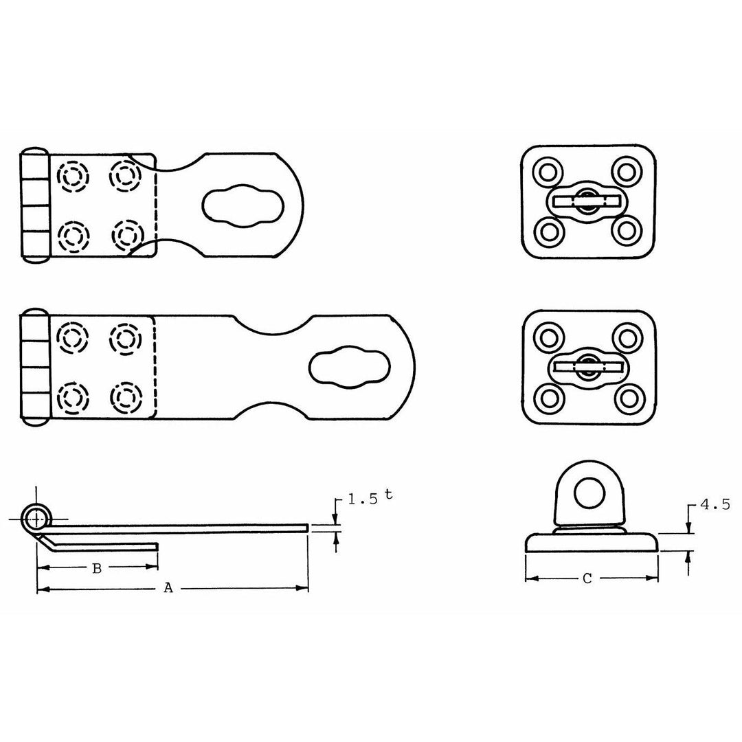 Hasp 64 MM - 4Boats