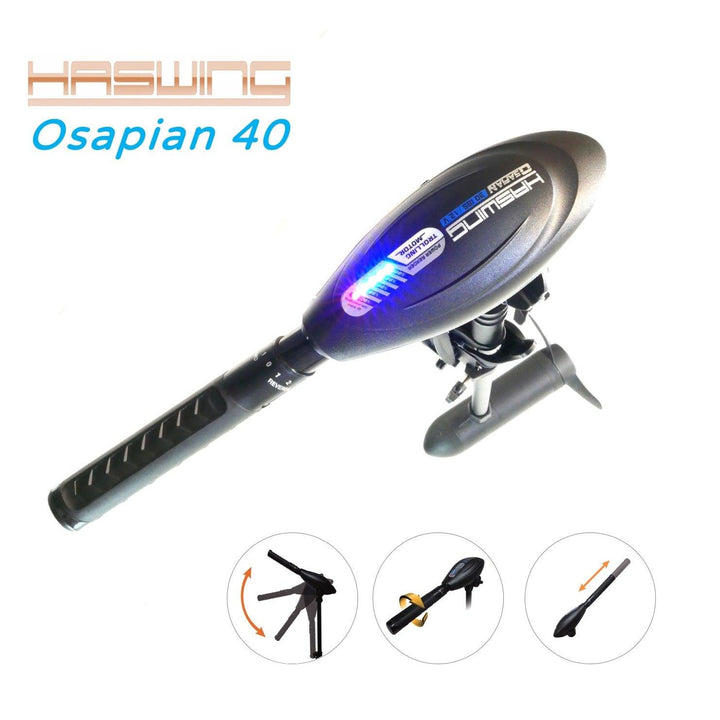 HASWING Osapian40 Electric Outboard Trolling Motor 40lbs, 480W, 12V - 4Boats