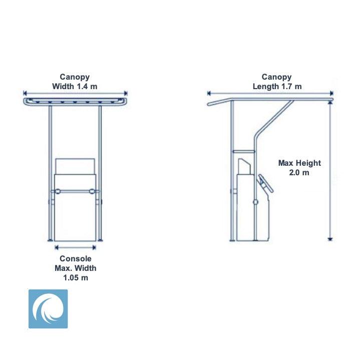 Heavy Duty T-Top Canopy for Centre Console. Black - 4Boats