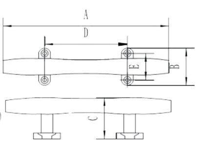 Hollow Base Cleat, 316 Stainless Steel, 150mm - 4Boats