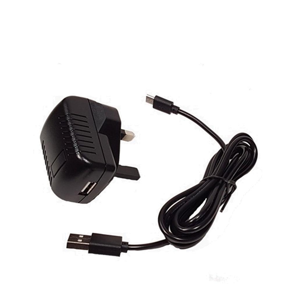 ICOM M25 USB Charger UK 3pin - 5v/1A with micro USB Lead - 4Boats