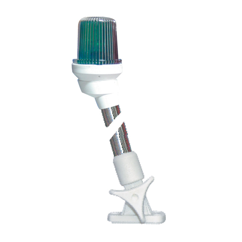 23cm Folding Tri-Colour Pole Navigation Light 12V - White Housing Boat Marine